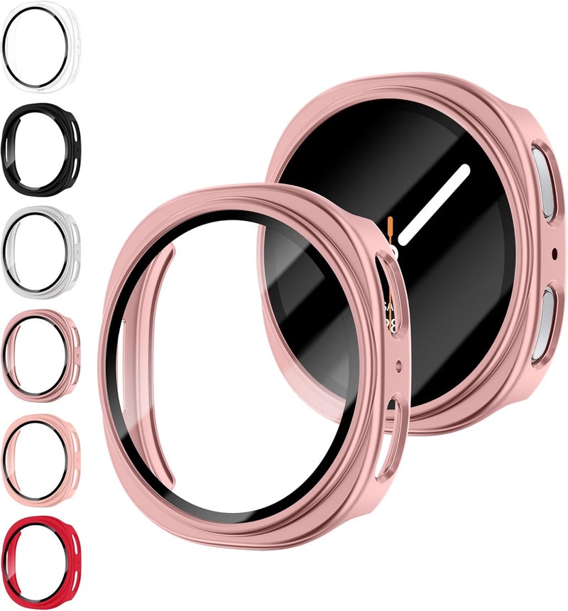 Wowstrap 6 Pack Case With Tempered Glass for Samsung Galaxy Watch 8 Screen Protector 44mm Men Women,Hard PC Overall Protection Anti-Slip Scratch-Resistant Cover for Samsung Galaxy Watch 8 Case 44mm Accessories - Image 1